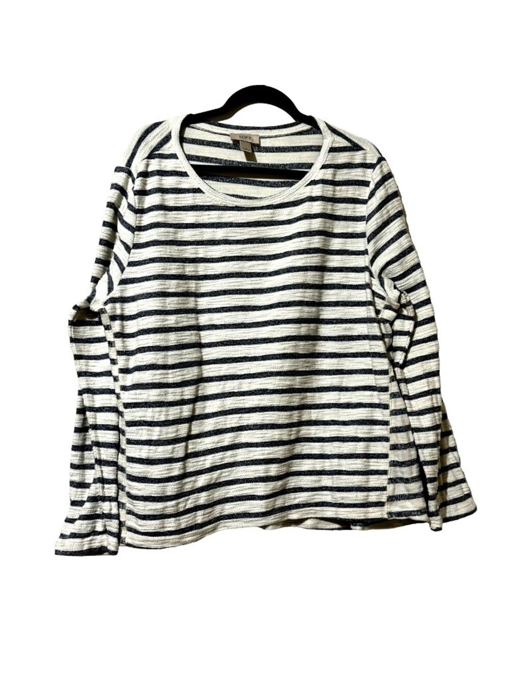 Ann Taylor LOFT Womens Stripe Pullover Top XL Long Sleeve